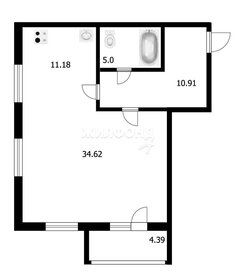 Квартира 64 м², студия - изображение 1