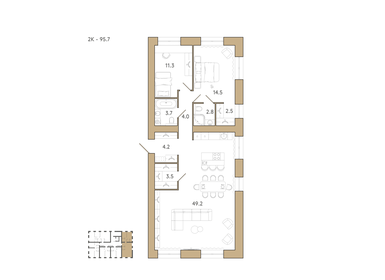 98,3 м², 2-комнатная квартира 11 501 100 ₽ - изображение 16