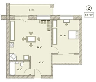 128,5 м², 3-комнатная квартира 15 600 000 ₽ - изображение 25