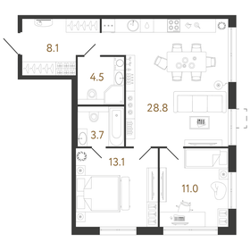 89,3 м², 2-комнатная квартира 15 990 000 ₽ - изображение 90