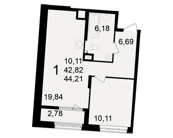 46,8 м², 1-комнатная квартира 4 350 000 ₽ - изображение 33