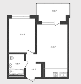 Квартира 46,6 м², 1-комнатная - изображение 1