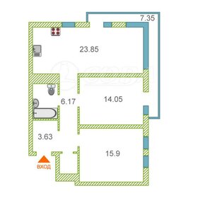 Квартира 71 м², 2-комнатная - изображение 1