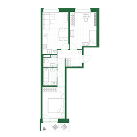 Квартира 55,4 м², 2-комнатная - изображение 2