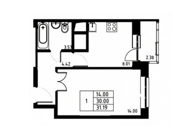 Квартира 31 м², 1-комнатная - изображение 1