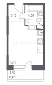 Квартира 25 м², студия - изображение 1