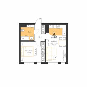 Квартира 40,1 м², 1-комнатная - изображение 1