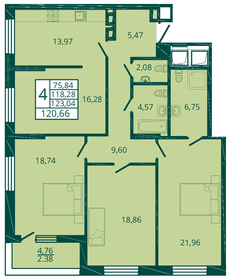 Квартира 121,1 м², 4-комнатная - изображение 1