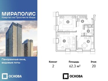 61,5 м², 2-комнатные апартаменты 15 900 000 ₽ - изображение 102