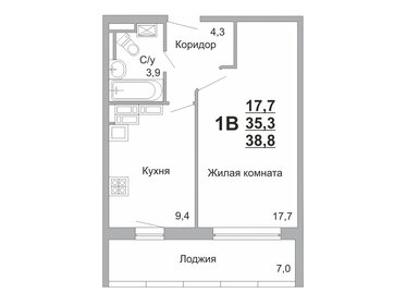 38,7 м², 1-комнатная квартира 5 698 575 ₽ - изображение 22
