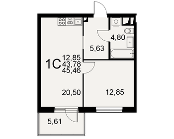 44 м², 2-комнатная квартира 3 950 000 ₽ - изображение 78