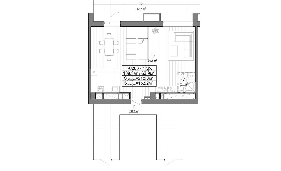 152,2 м², 4-комнатные апартаменты 35 460 016 ₽ - изображение 1
