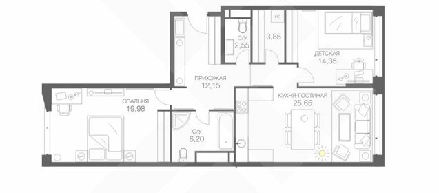 Квартира 82 м², 2-комнатная - изображение 5