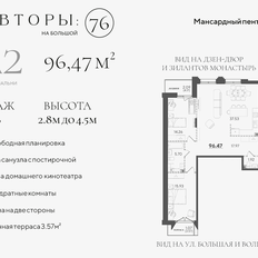 Квартира 96,5 м², 2-комнатная - изображение 3