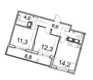 Квартира 53,4 м², 2-комнатная - изображение 1