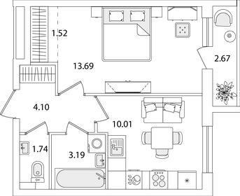 35 м², 1-комнатная квартира 8 750 000 ₽ - изображение 150