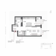 Квартира 43,2 м², 1-комнатная - изображение 3