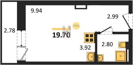 19,7 м², квартира-студия 5 350 000 ₽ - изображение 14