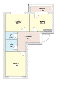 Квартира 55,9 м², 2-комнатная - изображение 1