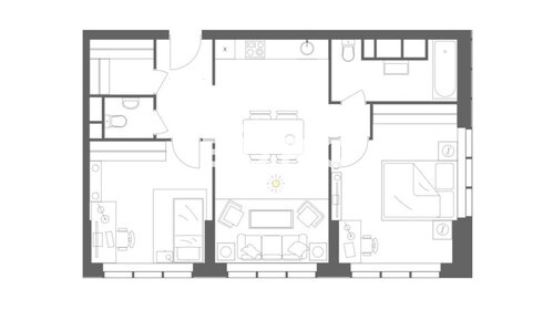 Квартира 70,7 м², 2-комнатная - изображение 1