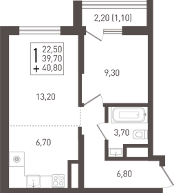 40,1 м², 1-комнатная квартира 5 373 400 ₽ - изображение 54