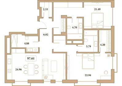 107 м², 2-комнатные апартаменты 36 000 000 ₽ - изображение 103