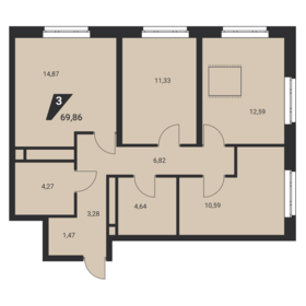62,9 м², 3-комнатная квартира 7 600 000 ₽ - изображение 34