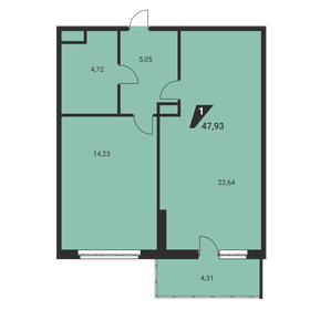 48 м², 1-комнатная квартира 7 495 481 ₽ - изображение 44