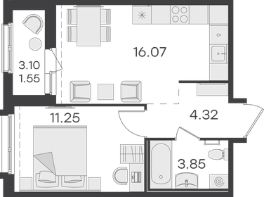 49,6 м², 1-комнатная квартира 10 600 000 ₽ - изображение 84