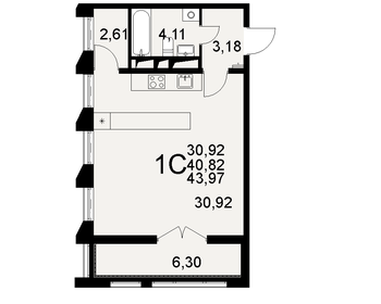 37,3 м², 1-комнатная квартира 6 200 000 ₽ - изображение 48