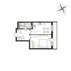 Квартира 52,2 м², 1-комнатная - изображение 1