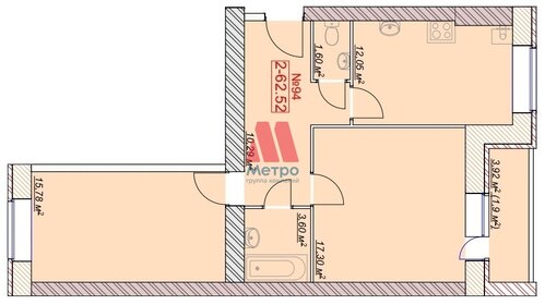 48,6 м², 2-комнатная квартира 4 250 000 ₽ - изображение 86