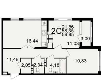 72,9 м², 3-комнатная квартира 7 500 000 ₽ - изображение 33