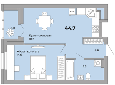 44,2 м², 1-комнатная квартира 6 851 000 ₽ - изображение 6