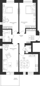 Квартира 85,3 м², 3-комнатная - изображение 1