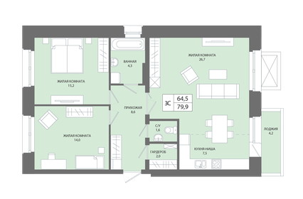 108 м², 4-комнатная квартира 8 200 000 ₽ - изображение 58