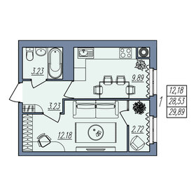 Квартира 29,9 м², 1-комнатная - изображение 1