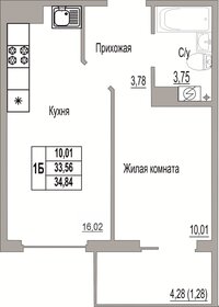 Квартира 34,8 м², 1-комнатная - изображение 1