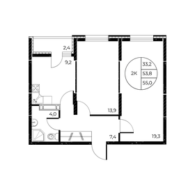 55 м², 2-комнатная квартира 8 046 500 ₽ - изображение 49