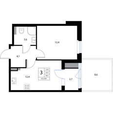 Квартира 36,5 м², 1-комнатная - изображение 2