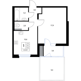 40,2 м², 1-комнатная квартира 6 974 700 ₽ - изображение 50