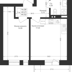 Квартира 44,5 м², 1-комнатная - изображение 2