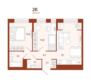 46,8 м², 2-комнатная квартира 8 750 000 ₽ - изображение 29