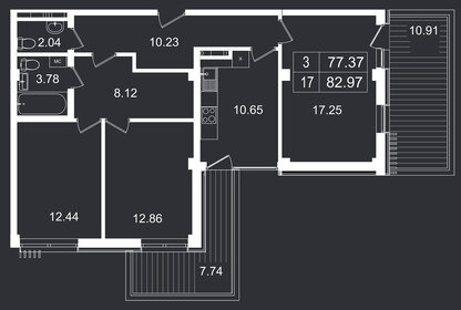 84,8 м², 3-комнатные апартаменты 19 906 840 ₽ - изображение 3