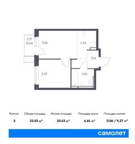 33,4 м², 1-комнатная квартира 6 855 084 ₽ - изображение 29