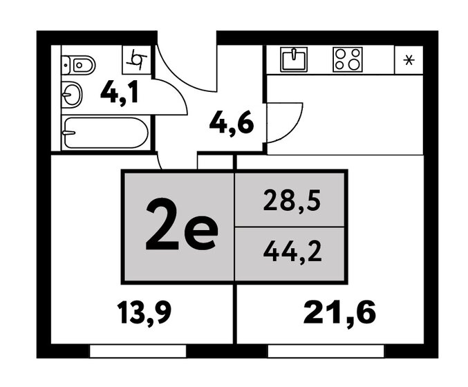 44,2 м², 2-комнатная квартира 21 458 990 ₽ - изображение 1