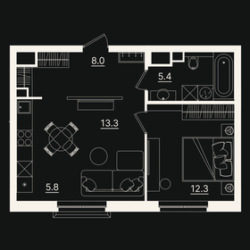 41,4 м², 1-комнатная квартира 18 200 000 ₽ - изображение 34