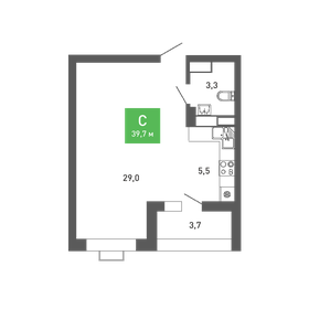 39,9 м², квартира-студия 4 907 088 ₽ - изображение 11