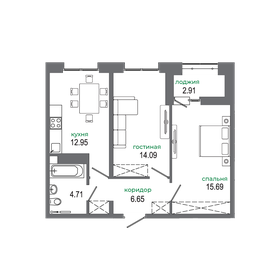 57,6 м², 2-комнатная квартира 8 181 840 ₽ - изображение 20