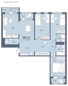 122,3 м², 3-комнатная квартира 11 320 000 ₽ - изображение 44